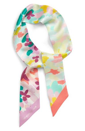 kate spade new york painted petals silk skinny scarf | Nordstrom