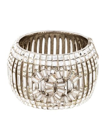Chanel Crystal Logo Cuff - Bracelets - CHA279998 | The RealReal