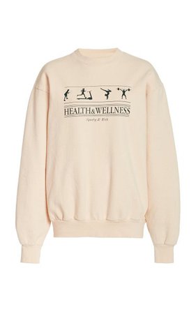 Health And Wellness Cotton-Jersey Sweatshirt By Sporty & Rich | Moda Operandi