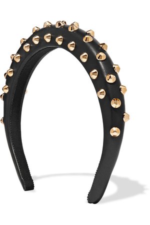 Prada | Studded leather headband | NET-A-PORTER.COM