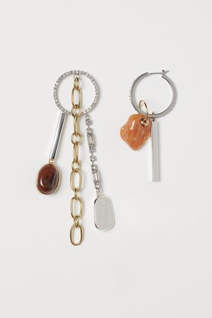 Earrings with sparkly stones - Silver-coloured/Gold-coloured - Ladies | H&M GB