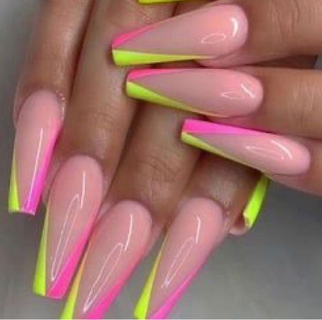 Neon/Pink Nails