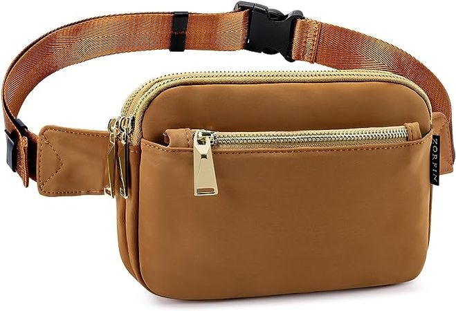Amazon.com: ZORFIN Fanny Packs for Women Men, Cross Body Fanny Pack Belt Bag for Women with Adjustable Strap, Fashion Waist Packs for Workout/Running/Hiking (Brown2) : Sports & Outdoors
