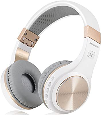 Amazon.com: Bluetooth Headphones, Riwbox XBT-80 Folding Stereo Wireless Bluetooth Headphones Over Ear with Microphone and Volume Control, Wireless and Wired Headset for PC/Cell Phones/TV/ipad (White Gold): Electronics