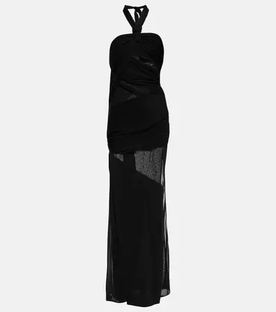 Paneled Semi Sheer Cutout Gown in Black - Tom Ford | Mytheresa