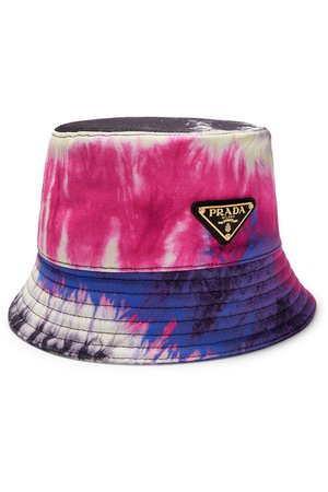Prada | Tie-dyed cotton-canvas bucket hat | NET-A-PORTER.COM