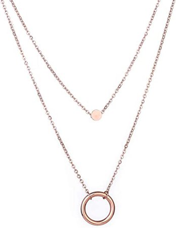 rose gold layered necklace - Google Search