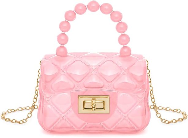 Amazon.com: AUGUST 18 Little Girls Mini Jelly Purse Candy Color Transparent Small Crossbody Bag Cute Princess Handbags with Bead Handle For Toddler Kids (Deep Pink) : Home & Kitchen