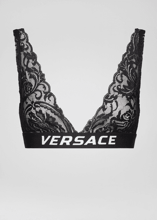 Versace Versace Logo Lace Bralette for Women | US Online Store