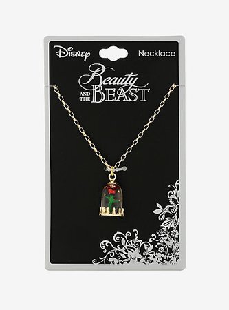 Disney Beauty And The Beast Enchanted Rose Necklace