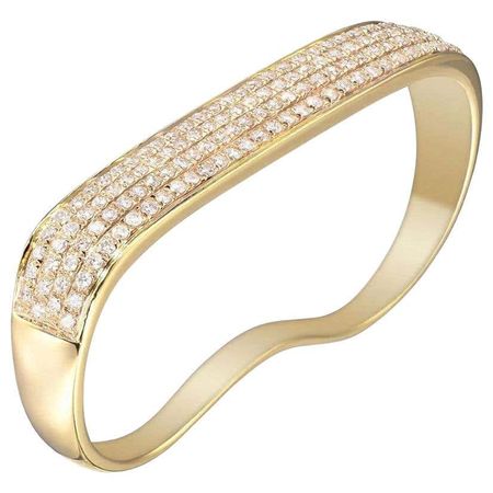 as29 | 18 karat yellow gold lana flat diamond 2-fingers ring
