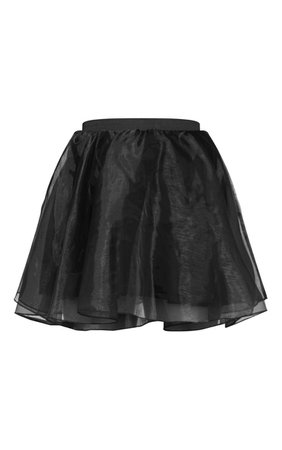 Black Organza Full Skater Skirt - New In | PrettyLittleThing