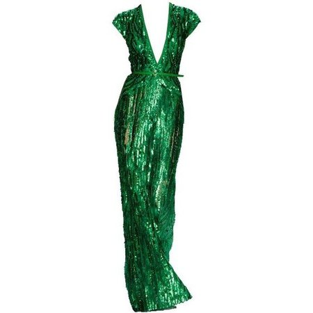 Green Mermaid Evening Gown