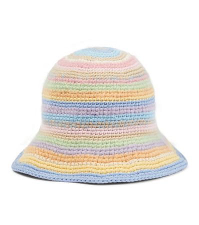 Acne Studios - Striped crochet bucket hat | Mytheresa