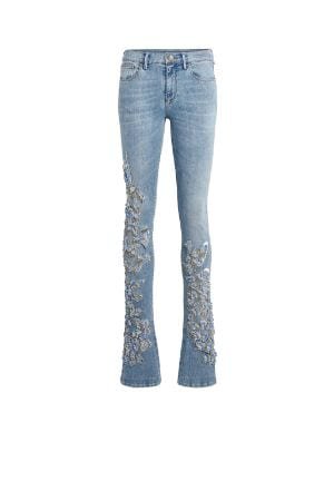 Owl embroidery skinny flared jeans | Roberto Cavalli Skinny Jeans