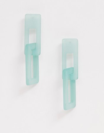 ASOS DESIGN earrings in frosted pale mint resin links | ASOS