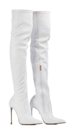 white thigh boots