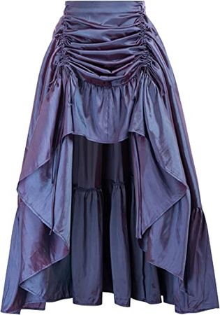 Scarlet Darkness High Low Skirt for Women Gothic Pirate Swing Skirt Navy Blue L at Amazon Women’s Clothing store