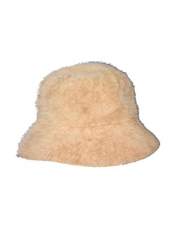 Beige fluffy bucket hat