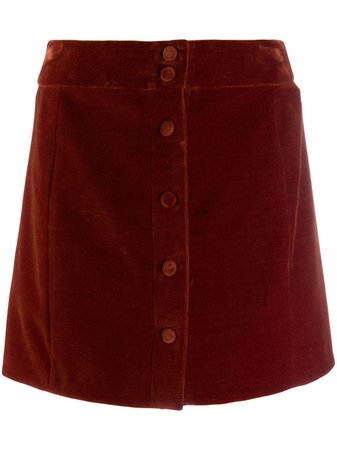 Saint Laurent buttoned A-line skirt
