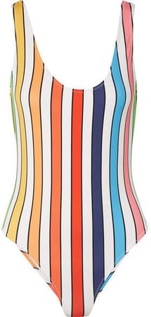 Aristi Striped Swimsuit - White