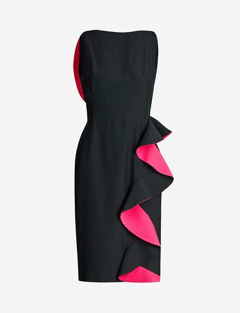 ALEXANDER MCQUEEN - Ruffled crepe midi dress | Selfridges.com