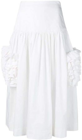 A-line midi skirt with ruffles