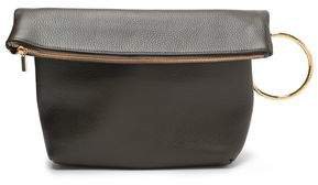 Ruby Pebbled-leather Clutch
