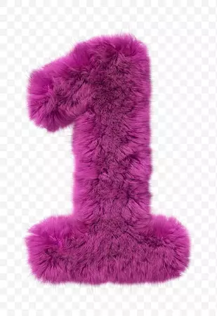 Pink fur alphabet furry number 1