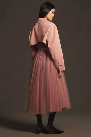 Tulle Skirted Trench Coat Back