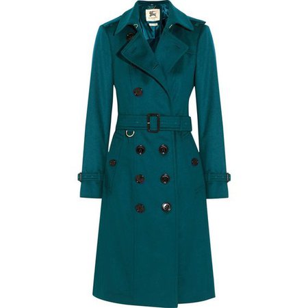 teal trench coat