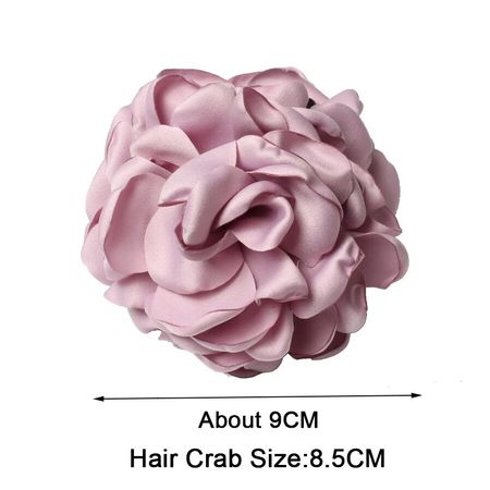 Korean Big Cloth Flower Rose Large Horsetail Crab Clip Women Girls Acetate Hair Clamps Claw Barrette Hairpin Mackup Accessories - Hair Claw - AliExpress