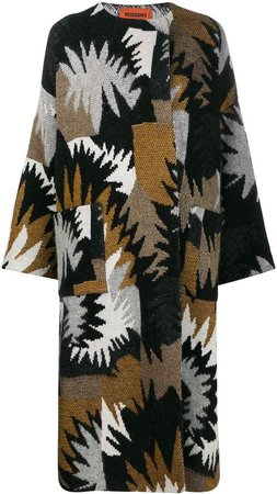 patterned knit coat