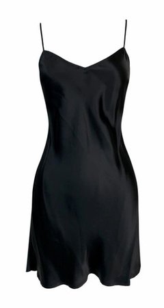 Unworn 1995 Dolce & Gabbana Black Satin Mini Slip Dress | My Haute Wardrobe