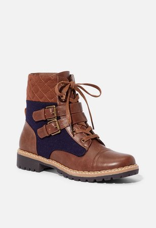 blue and brown boots