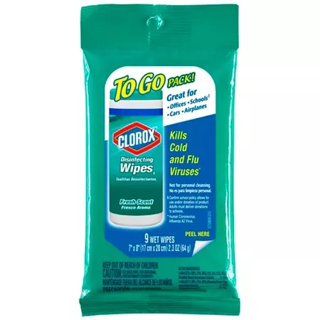 Clorox Disinfecting Wipes On The Go Fresh Scent 9 Ct : Target
