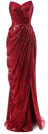 Red sequin gown