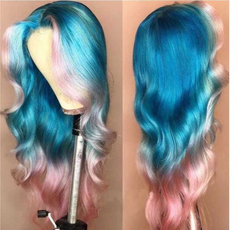 pink n blue wig