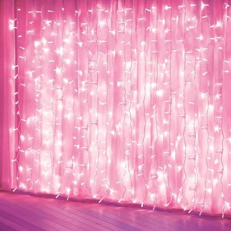 Amazon.com: amadecohome Curtain Lights, Pink Room Decor 8 Modes LED String Lights for Garden, Teen Girls' Room, Party, Window, Wall and Valentines Day Decor : Home & Kitchen