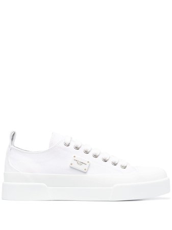 Shop white Dolce & Gabbana logo-plaque low-top sneakers with Express Delivery - Farfetch