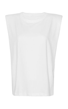 Eva Padded-Shoulder Cotton Muscle T-Shirt By The Frankie Shop | Moda Operandi