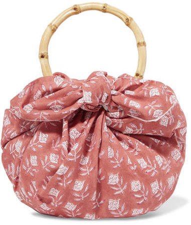 Emily Levine - Dumpling Knotted Floral-print Cotton-voile Tote - Pink