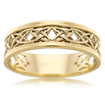 7mm 18k gold Celtic Wedding Ring J2655