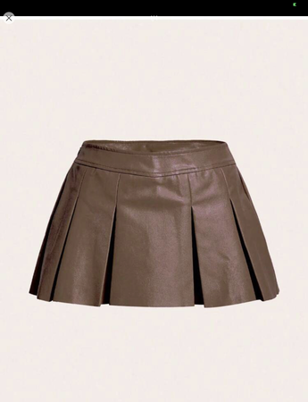 brown leather mini skirt SHEIN