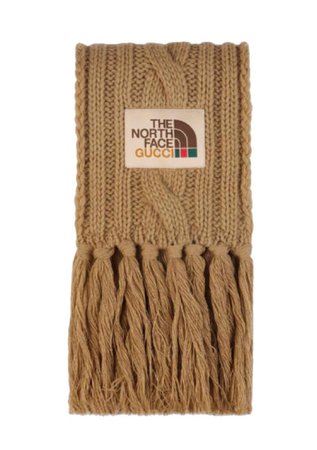 The North Face x Gucci Beige Wool Knit Scarf