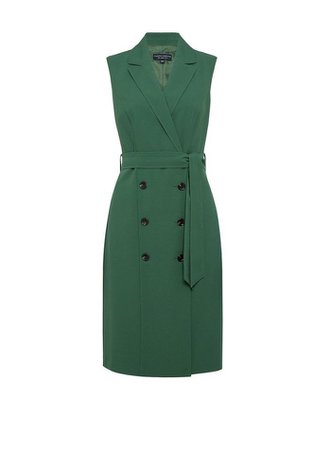 Green Sleeveless Trench Dress | Dorothy Perkins