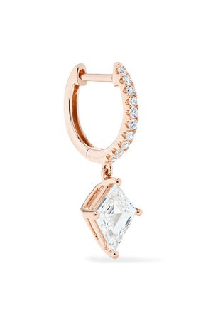 Anita Ko | Huggie 18-karat rose gold diamond earring | NET-A-PORTER.COM