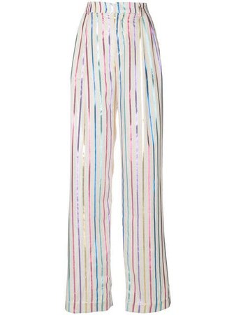 Attico Striped Flared Trousers - Farfetch