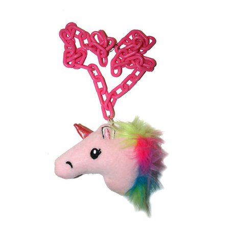 Rainbow Chunky Stuffed Unicorn Necklace chunky huge kawaii | Etsy