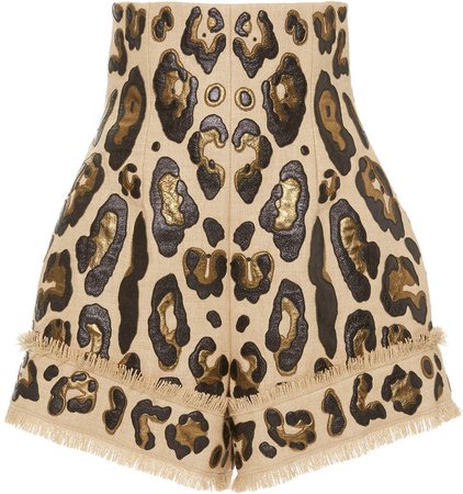 Dolce & Gabbana High-Rise Animal Print Shorts Size: 38
